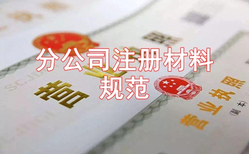 广州分公司注册登记提交材料规范