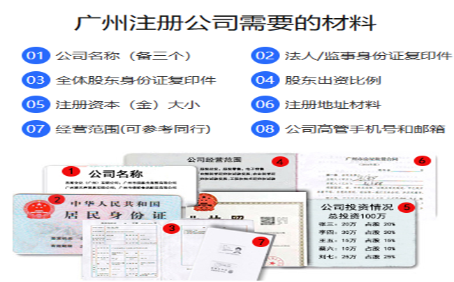 广州越秀区注册公司所需资料及流程和费用？(图1)